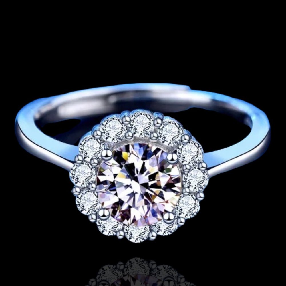 Certified 2ct. t.w. Diamond Engagement Ring 18k White Gold over Italy Silver